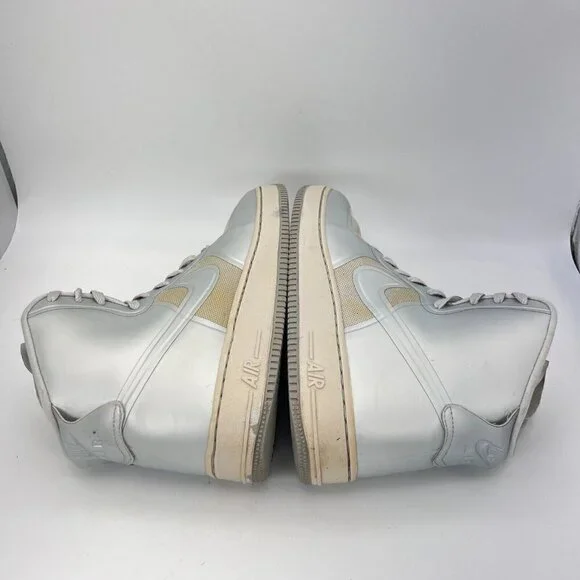 Nike Air Force One AF-1 Hyperfuse Silver Men Size 11.5 Hi Top Shoes 454433-001 - Picture 7 of 12